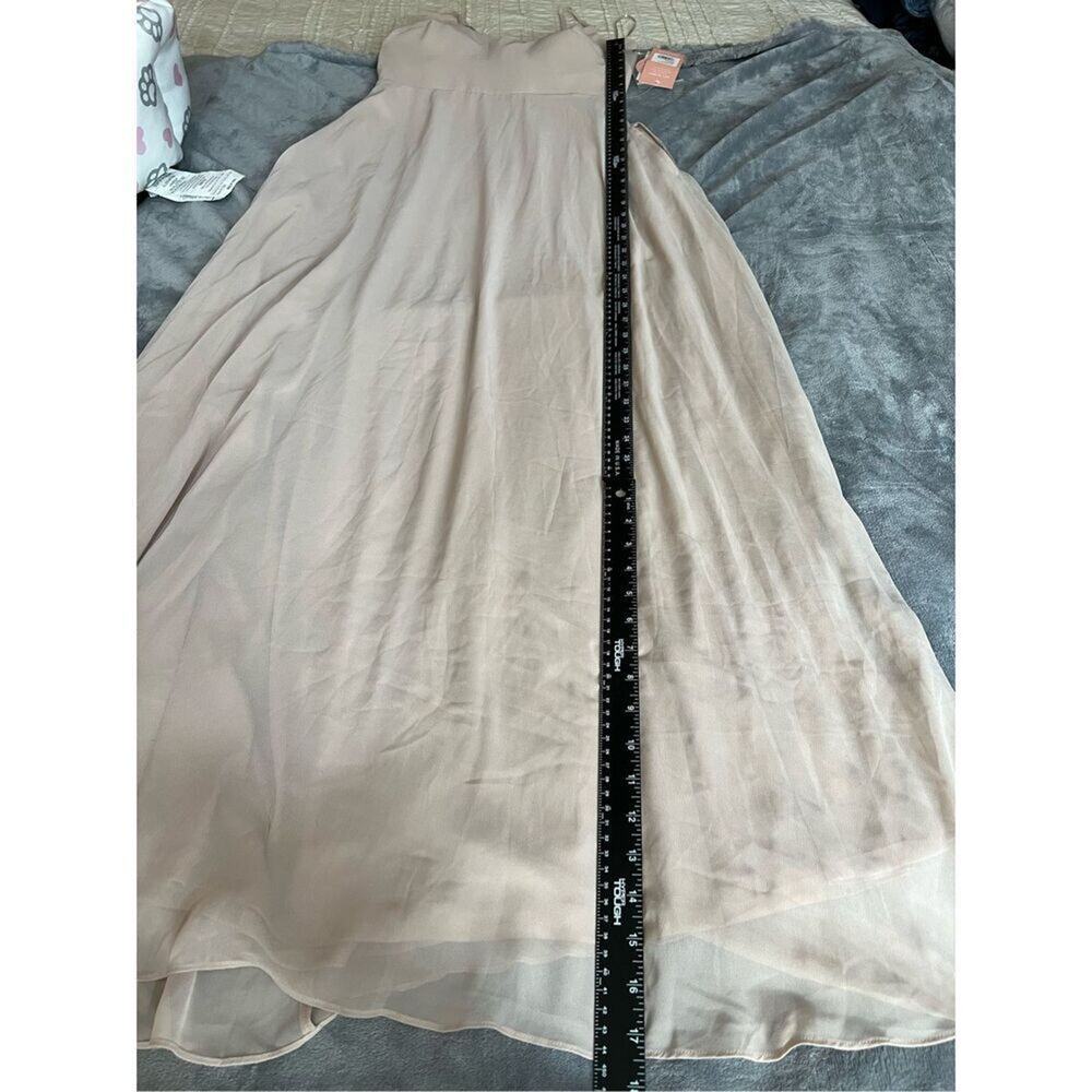 Birdy Grey Dress Womens SZ M Taupe Devin Convertible Chiffon Maxi Dress NWT FLAW - Picture 8 of 10